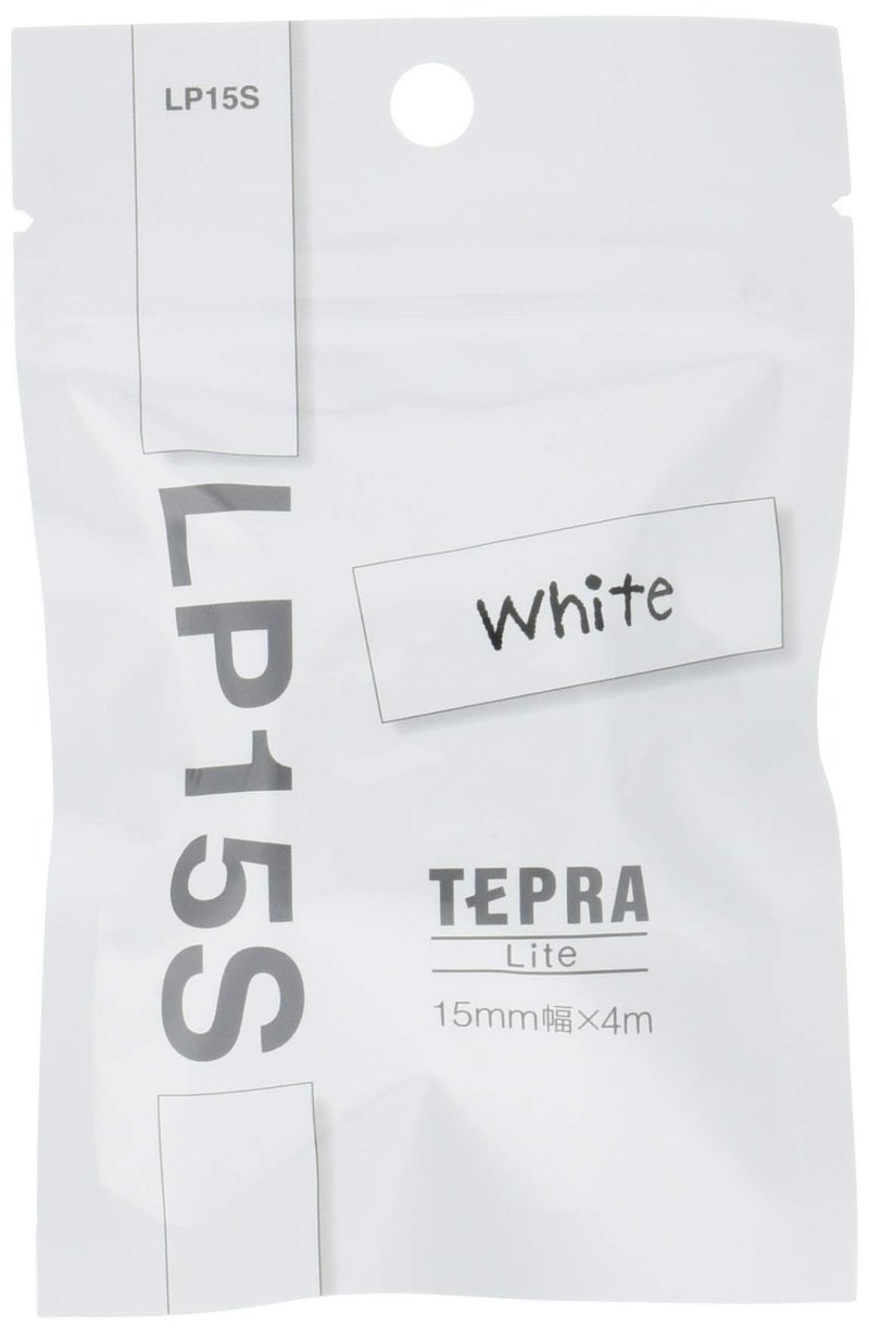 King Jim Tepra LP15S Lite Tape, White - Image 1